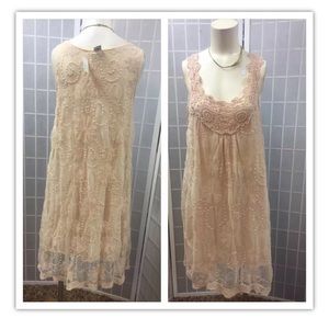 Pinky, dress, lace, pink, front cut out, sizeXL.: